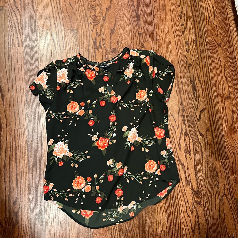 41 Hawthorn Orange and Pink Peter Pan Collar Blouse